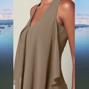 Venus Ruffle Front Tank in Olive/Army Green.